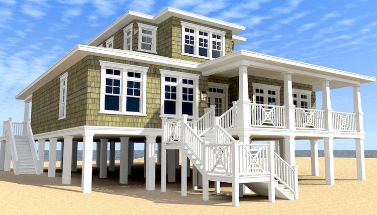 Beach House Plan 003-127 Beach House Plan 003-127